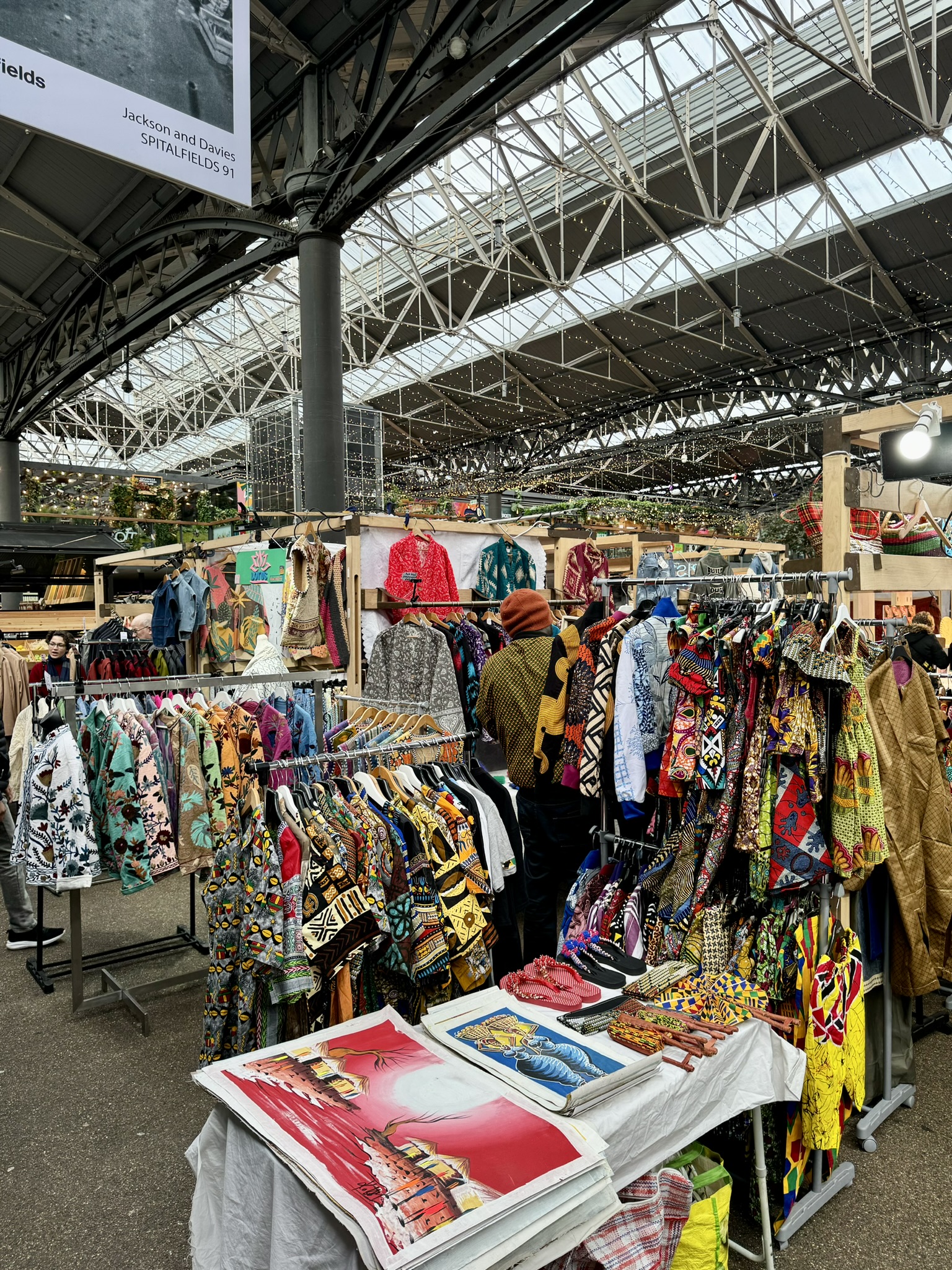 Shop selling African clothes in Spitalfields Market