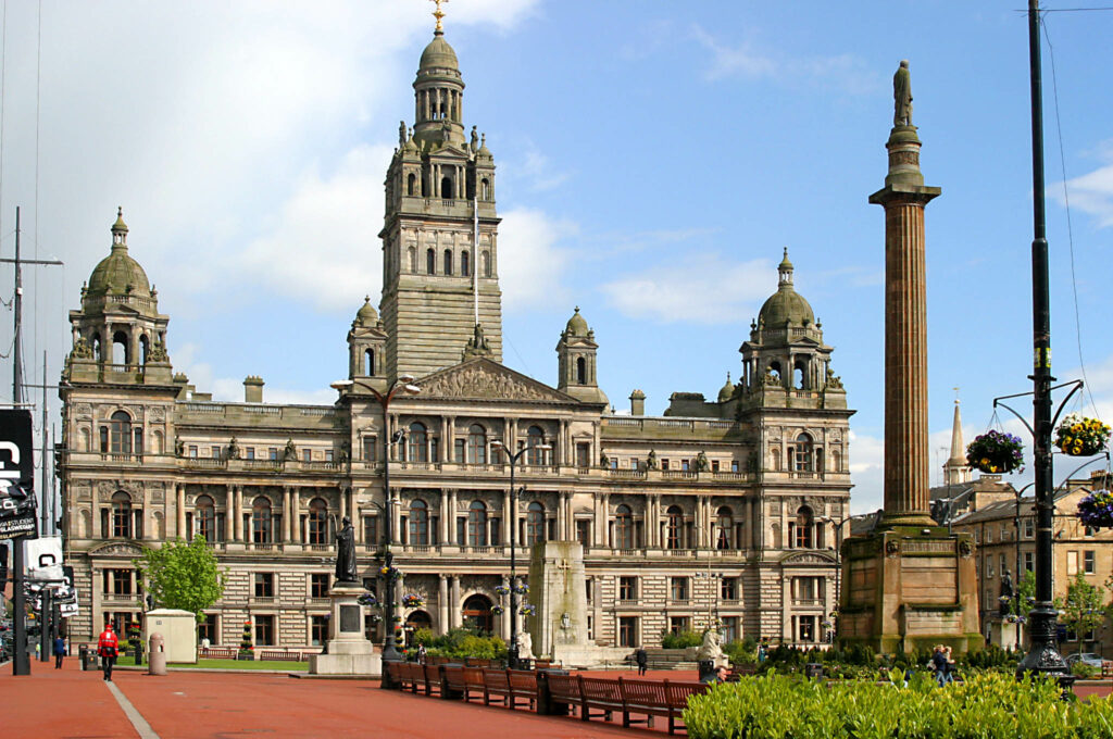 glasgow city hall and george square glasgow scotland