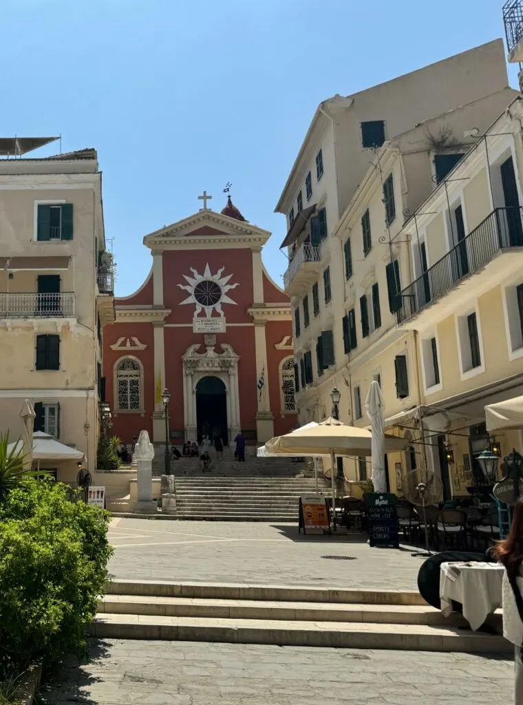church square in old town of corfu