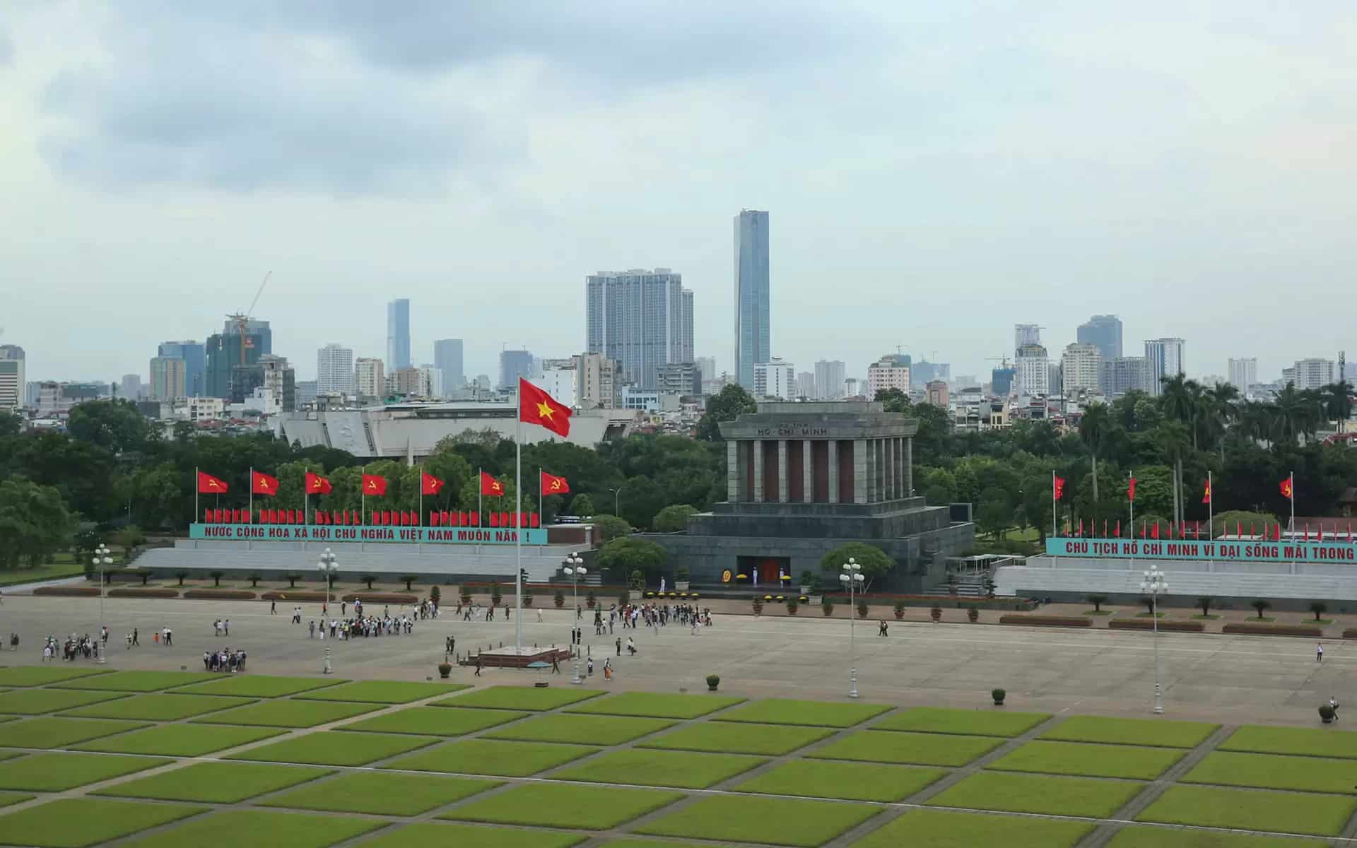 The Hanoi Ho Chi Minh Mausoleum where Ho Chi Minh's body is buried