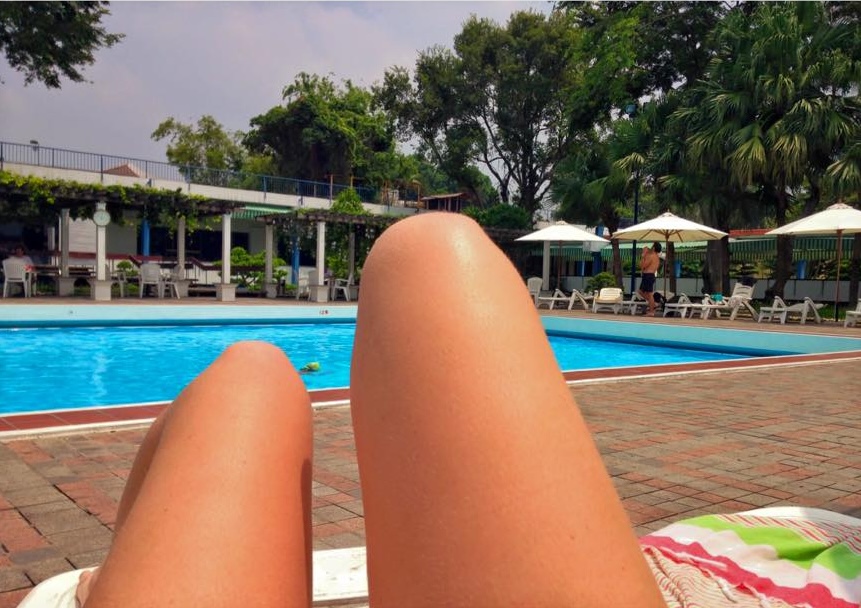 Chilling and cooling off around the pool in Tay Ho in the peak of summer
