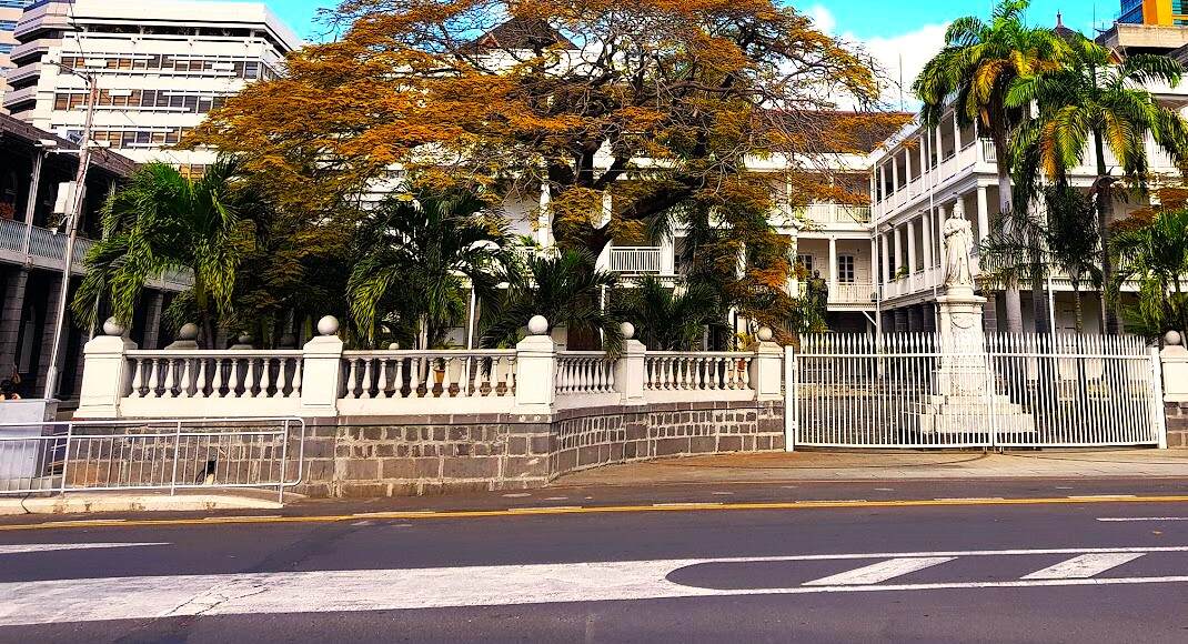 Colonial building in Port Louis Mauritius 