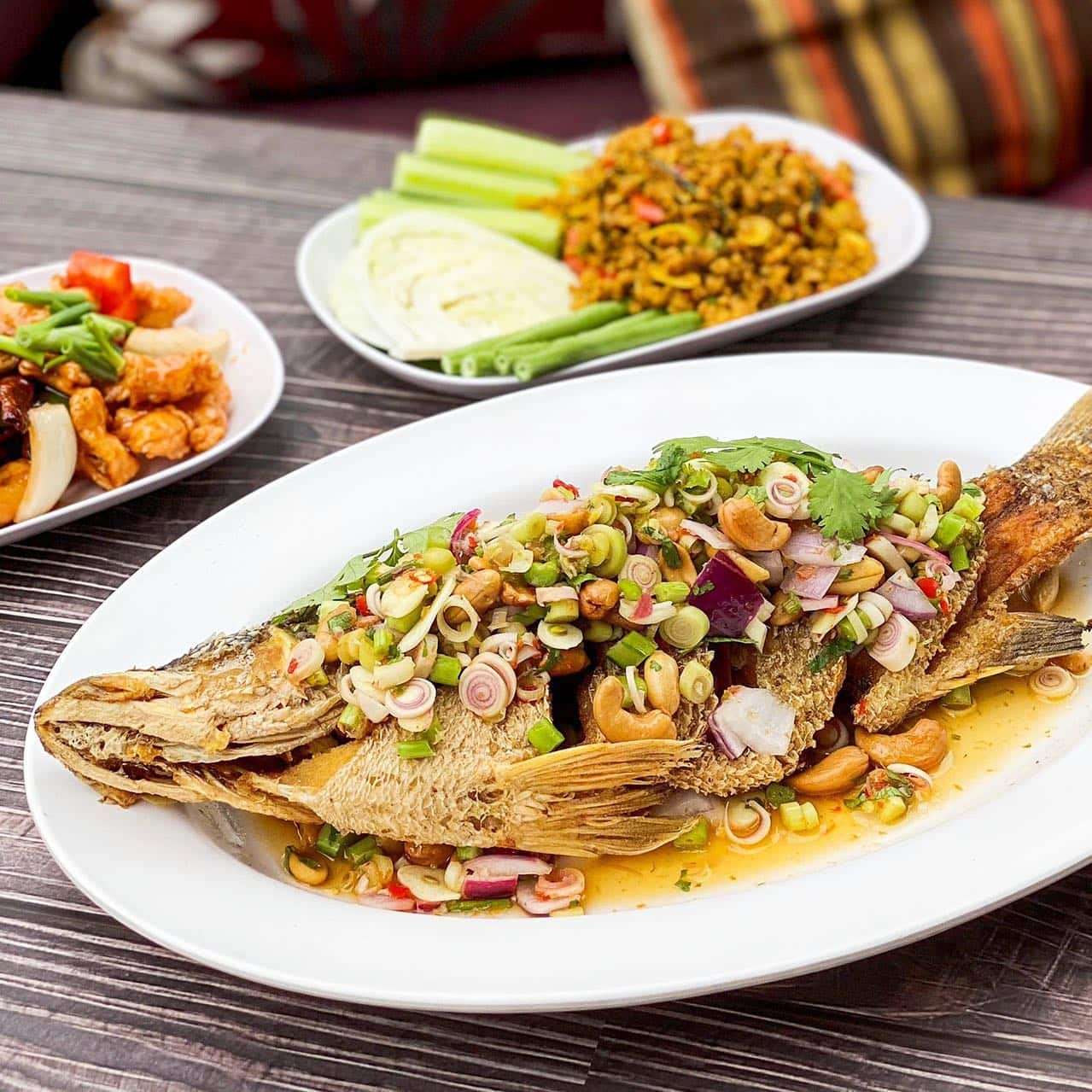 The Thai dishes, like whole-baked fish, are great at Rimpa