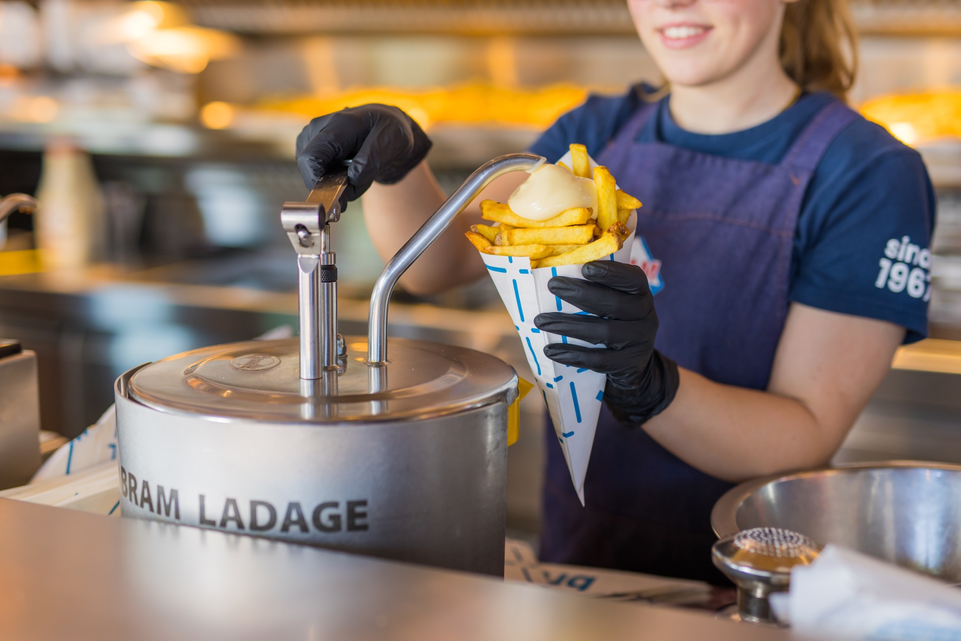 frites with sauce being prepared at bram ladage in rotterdam the netherlands