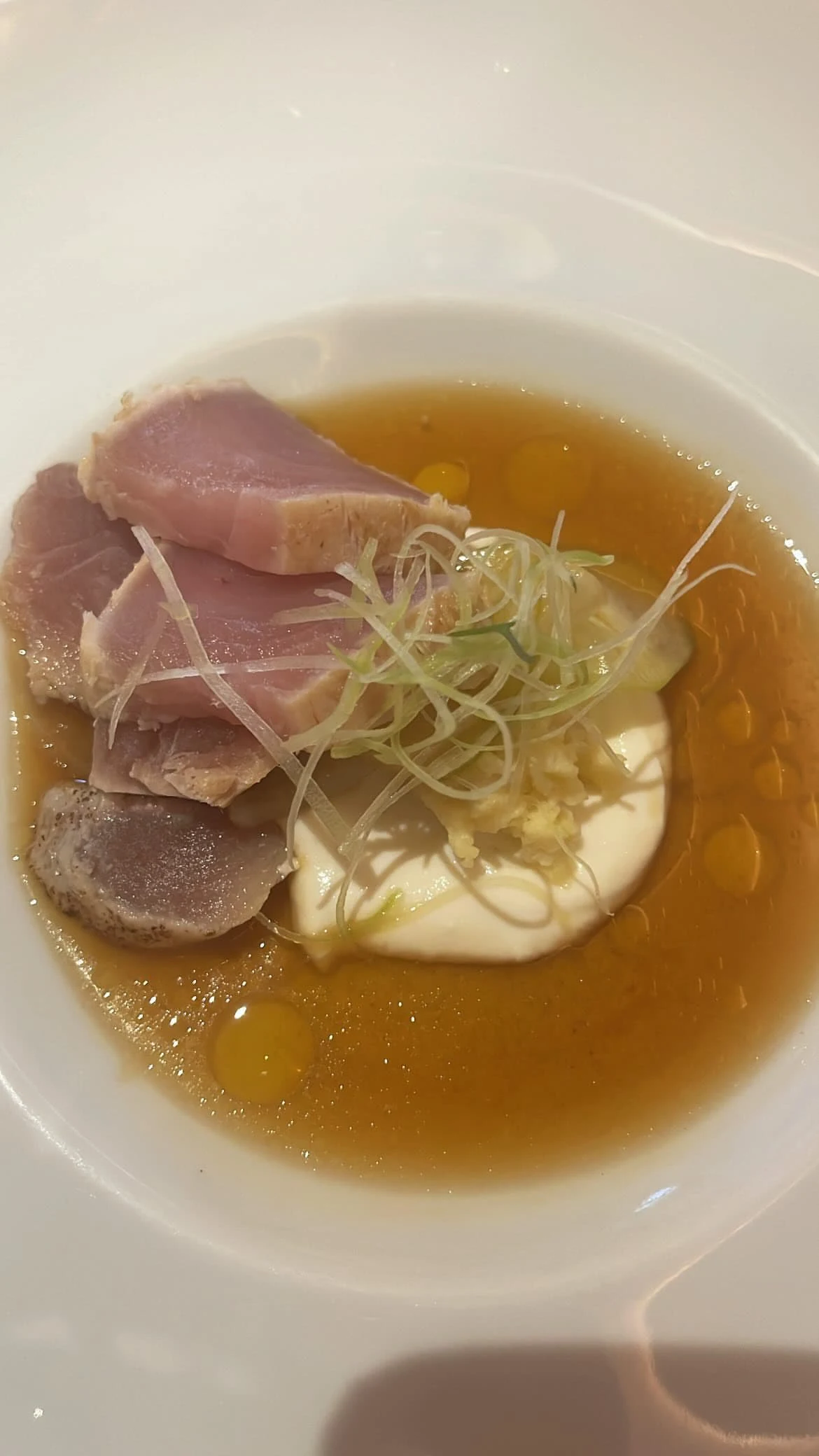 The seared tuna with broth at Ristorante Campo Cedro in Siena