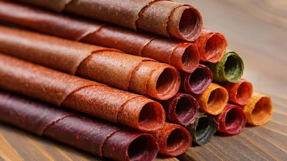 rolls of pureed fruit leather are sold as tklapi in georgia