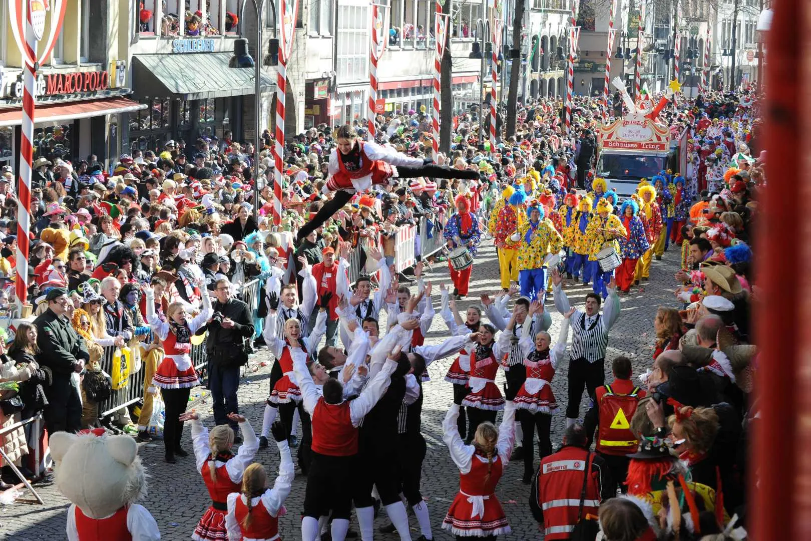 People in the street celebrating carnival