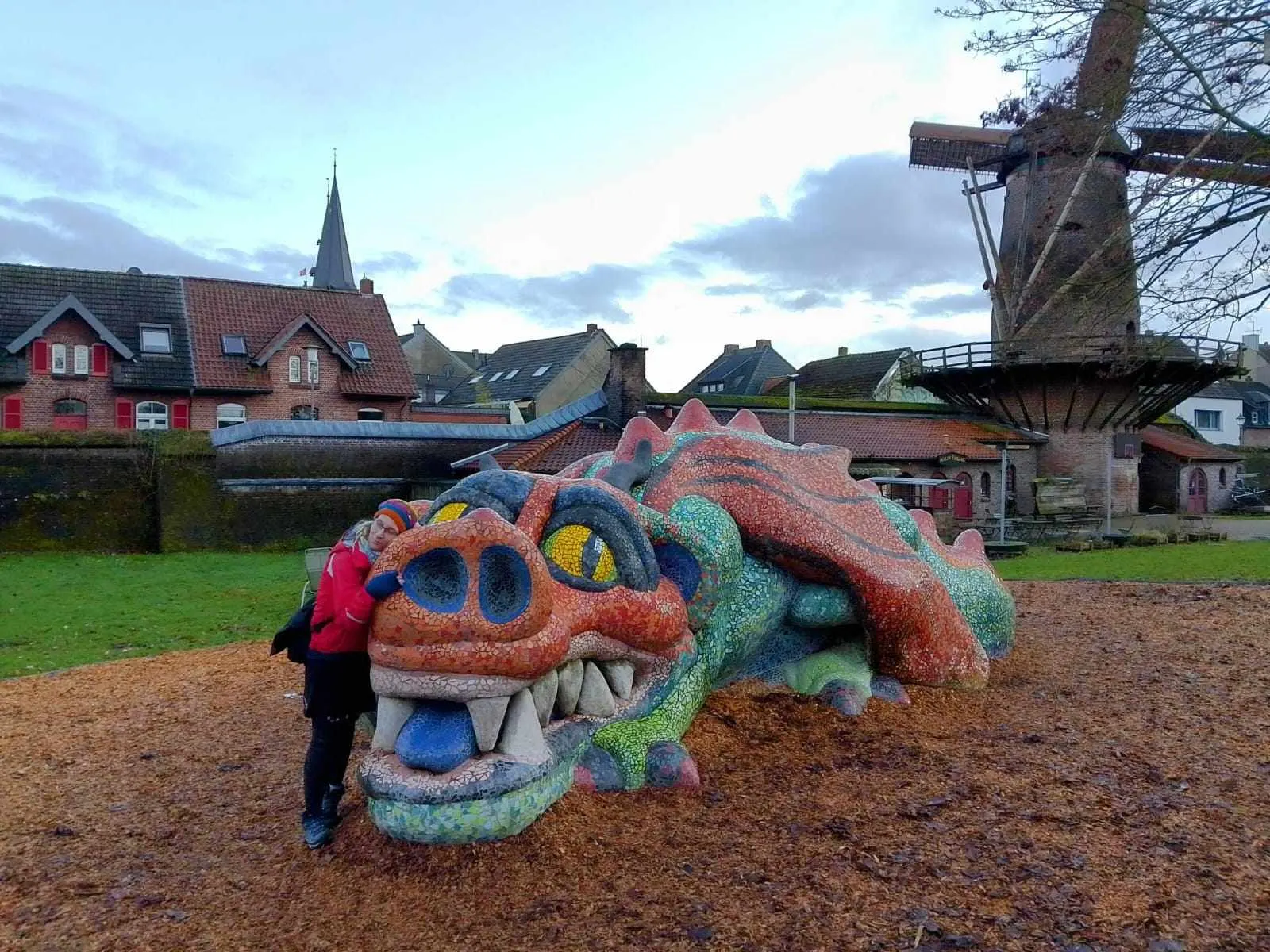 The Dragon statue at a play park near Xanten windmill