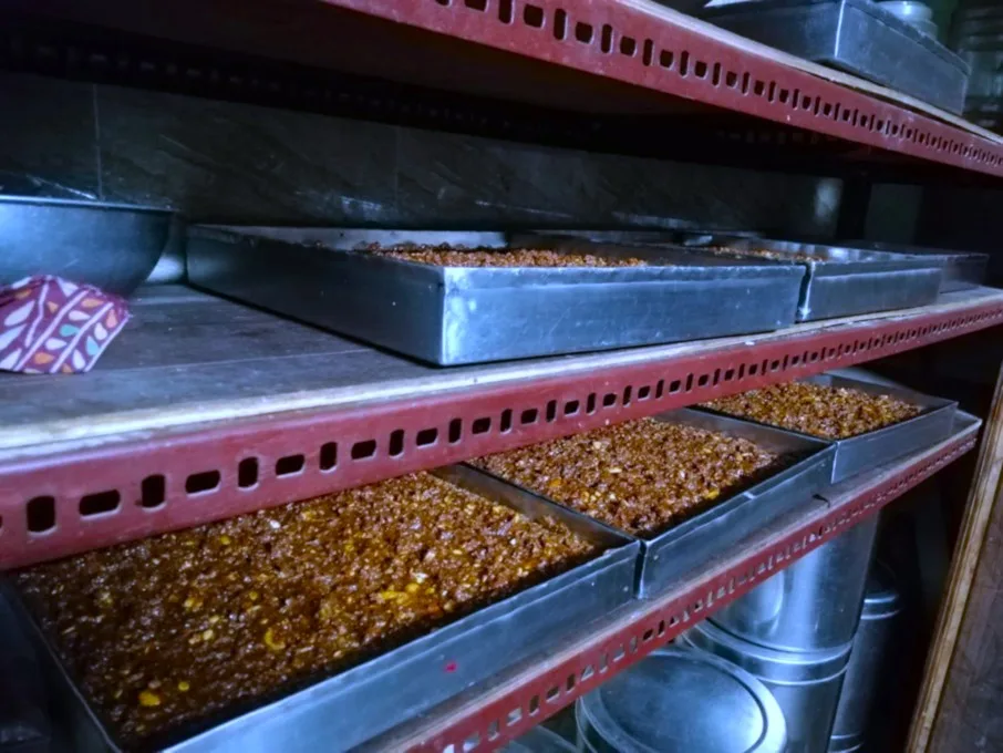 Gudpak sweets in trays