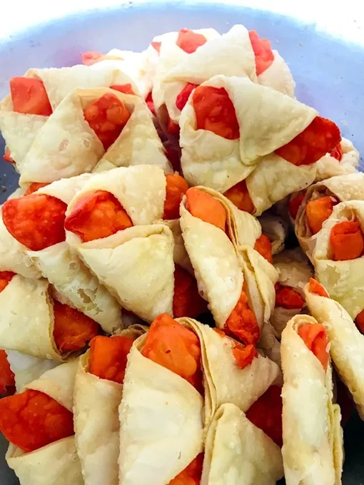 Jeri in folded up fried bread