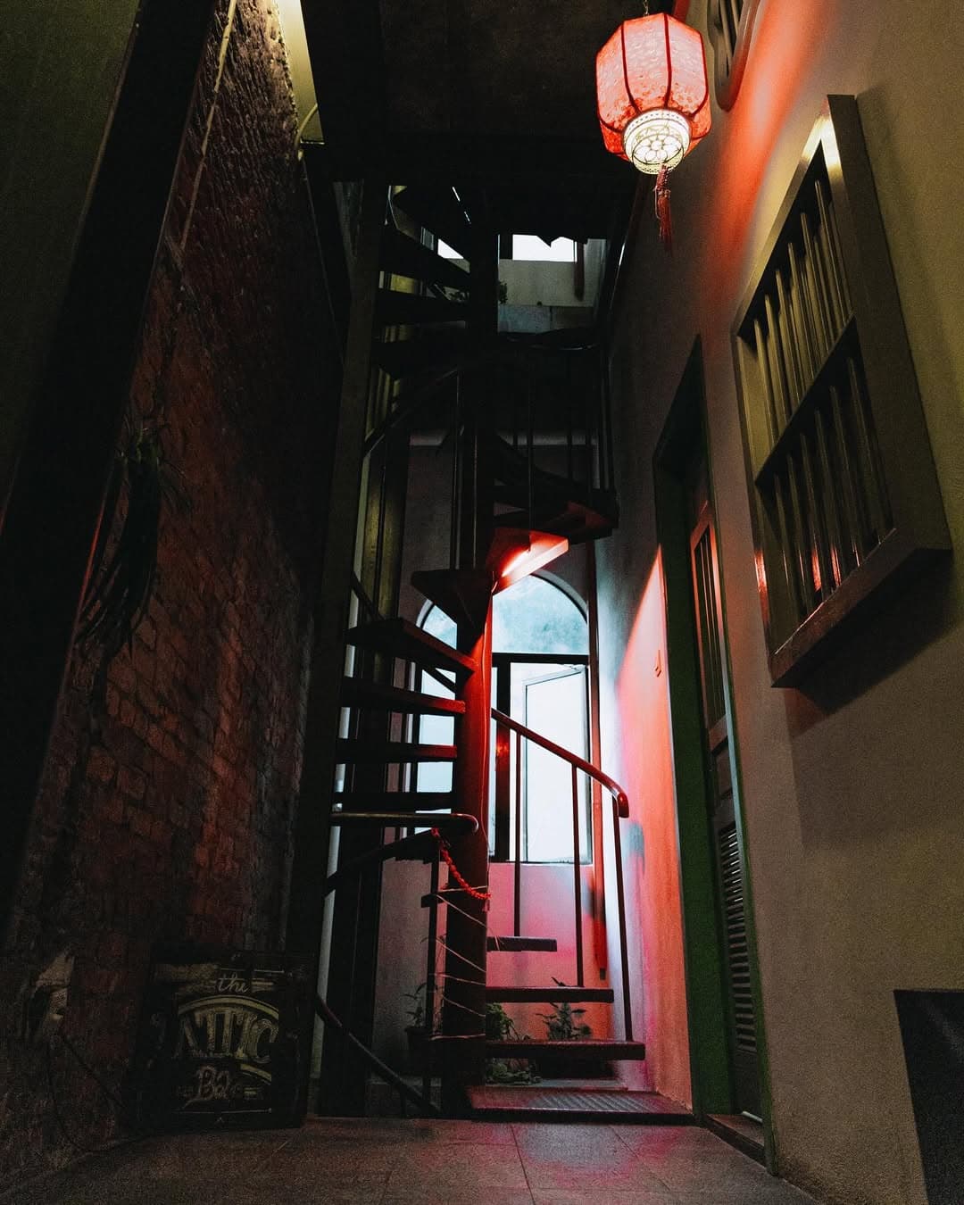 The staircase leading to the bar