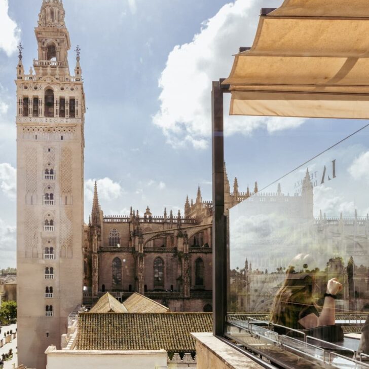 See the the Seville Cathedral and its iconic Giralda bell tower from La Terraza