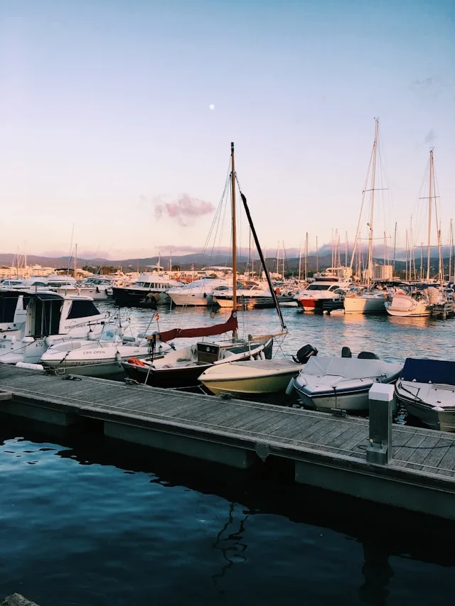 motorboats and sailing yachts in ibiza marina ibiza spain