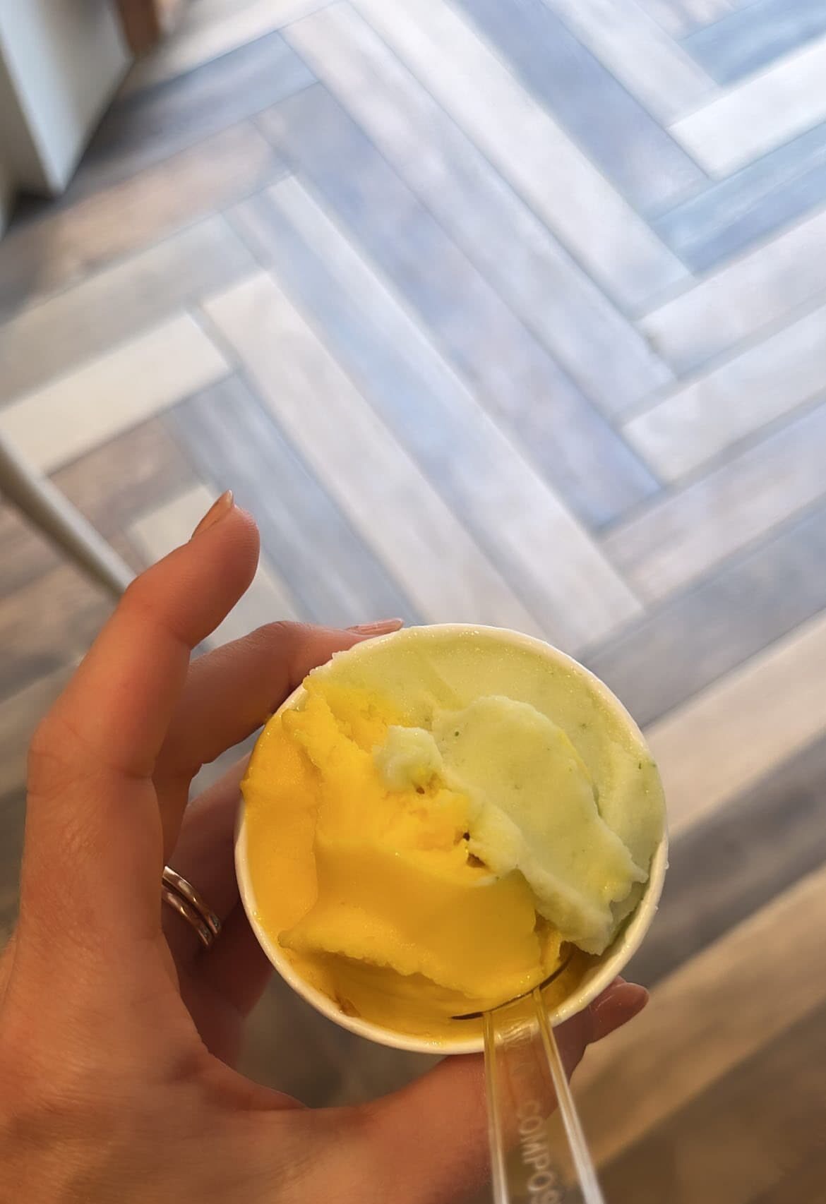 Basil and mango sorbet