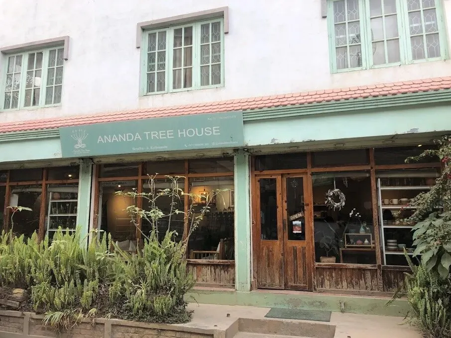 Exterior of a coffee shop in Nepal 