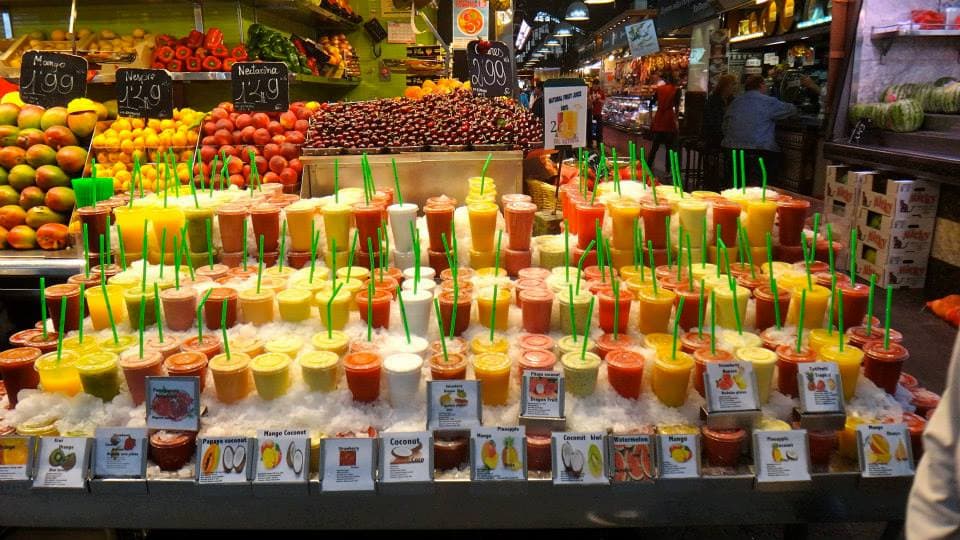 Smoothies at Barcelona's Mercat de la Boqueria