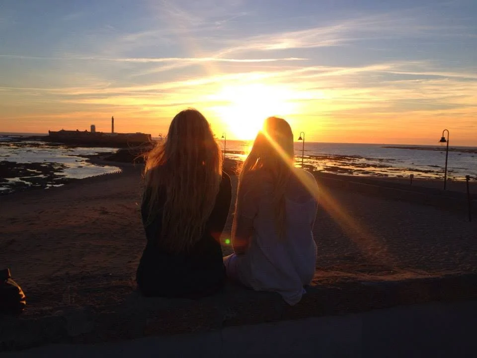 Sunset on the beach in Cadiz