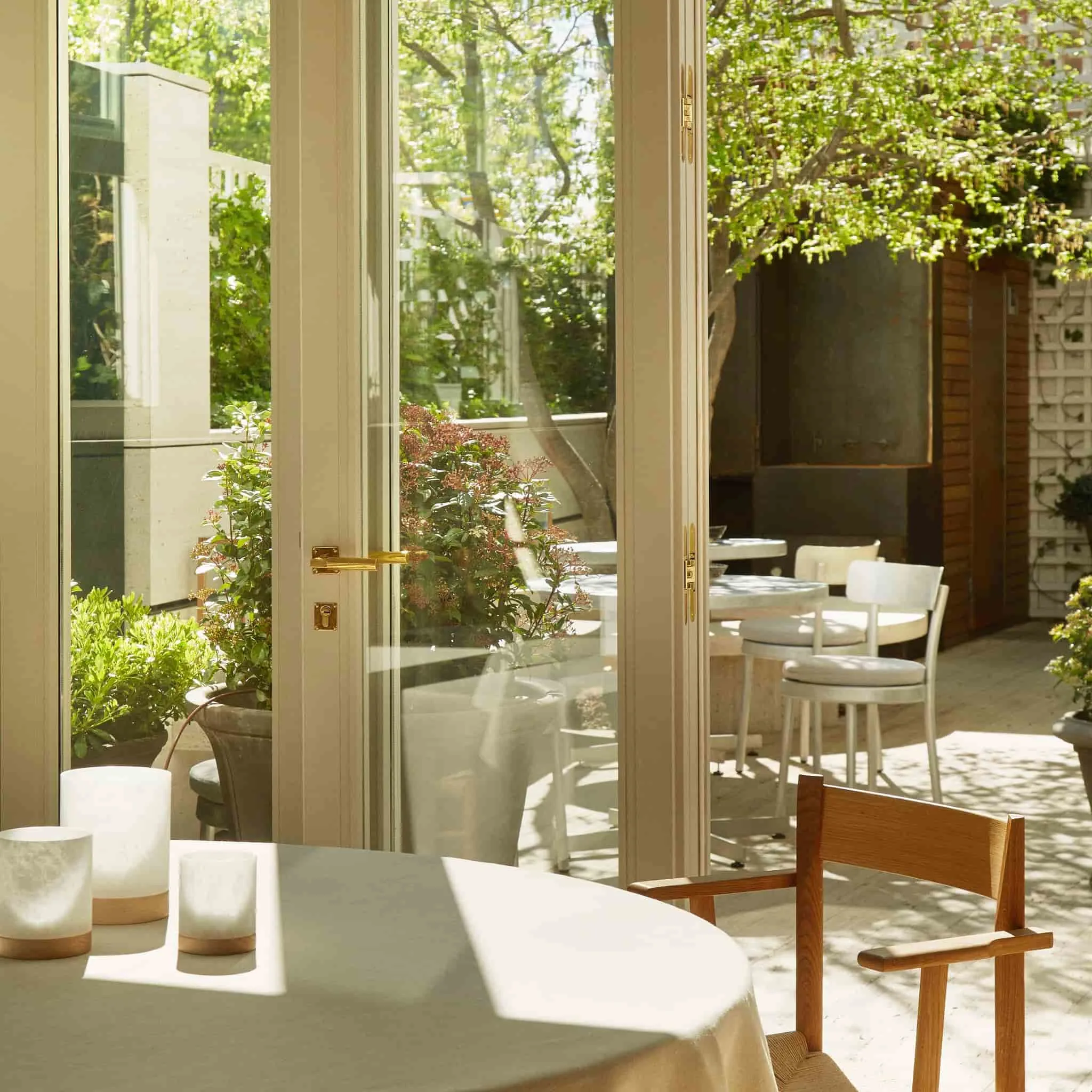The pretty interiors and outdoor seating at one Michelin star OSA