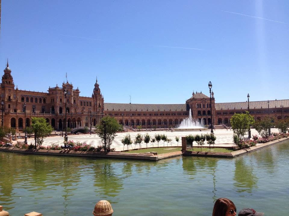 The fountain in Plaza de España within the Maria Luisa Park in Seville