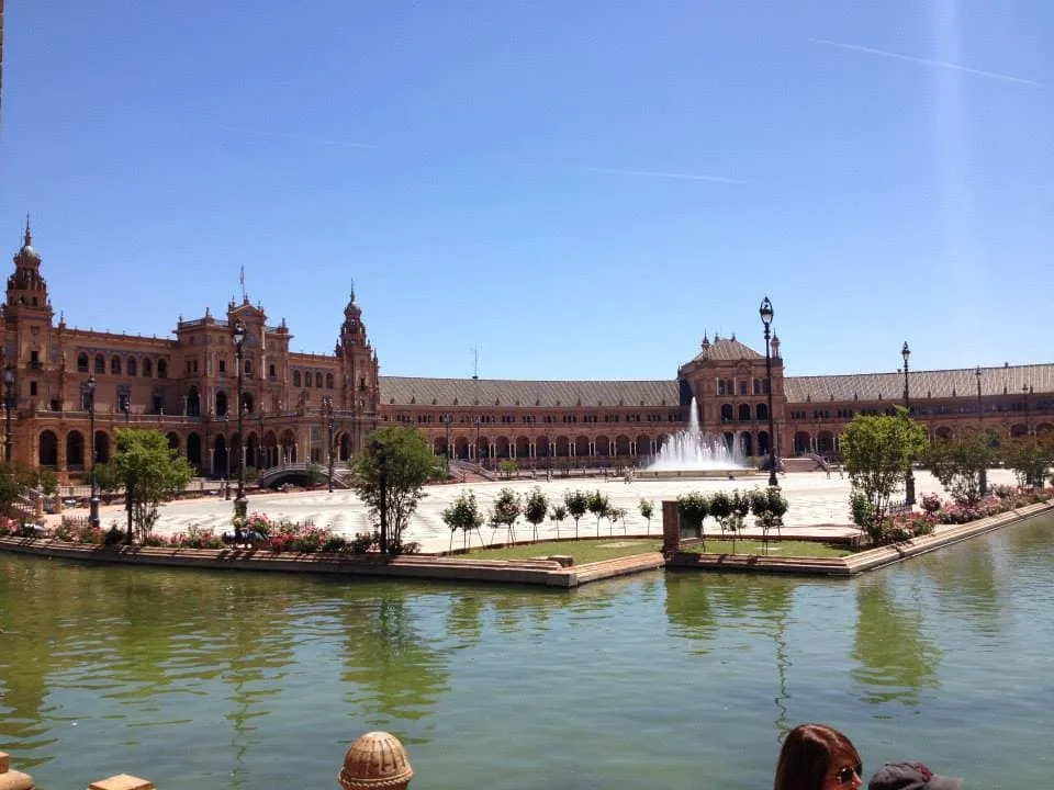 The fountain in Plaza de España within the Maria Luisa Park in Seville