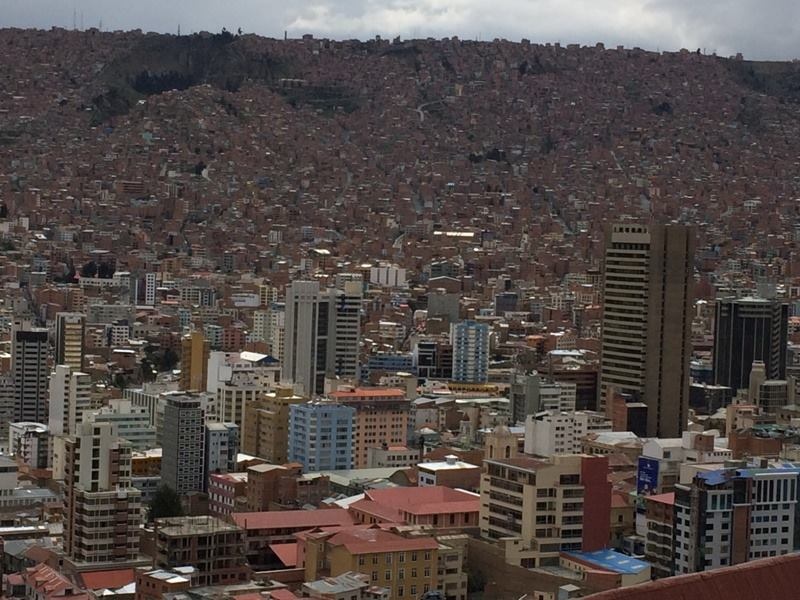 The hills and high-rise buildings of La Paz- a must visit on your 2 week bolivia travel itinerary