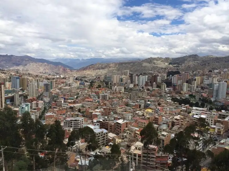 La Paz with mountains in the background