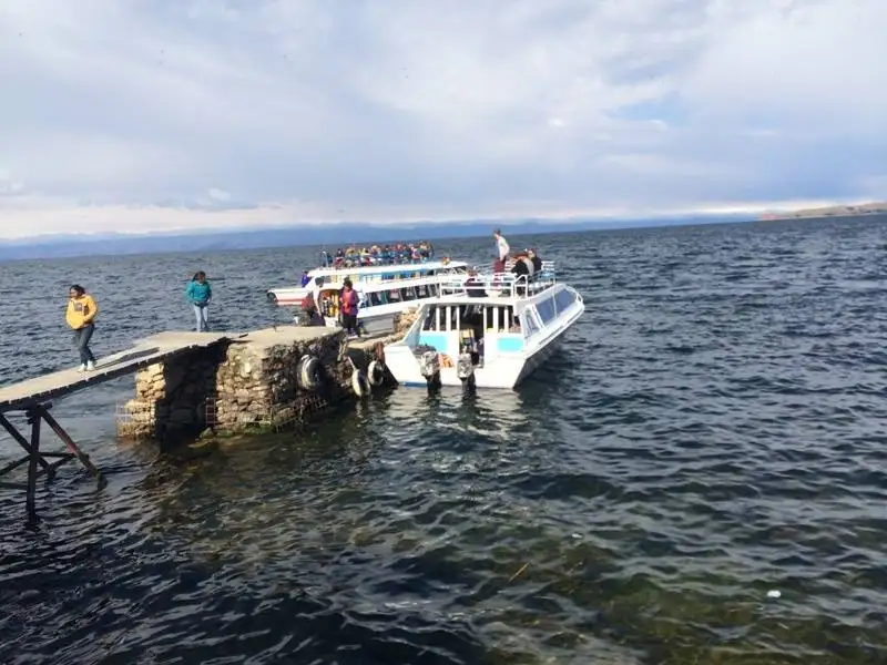 Boat by Lake Titicaca