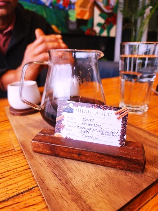Coffee card detailing the flavor profile 
