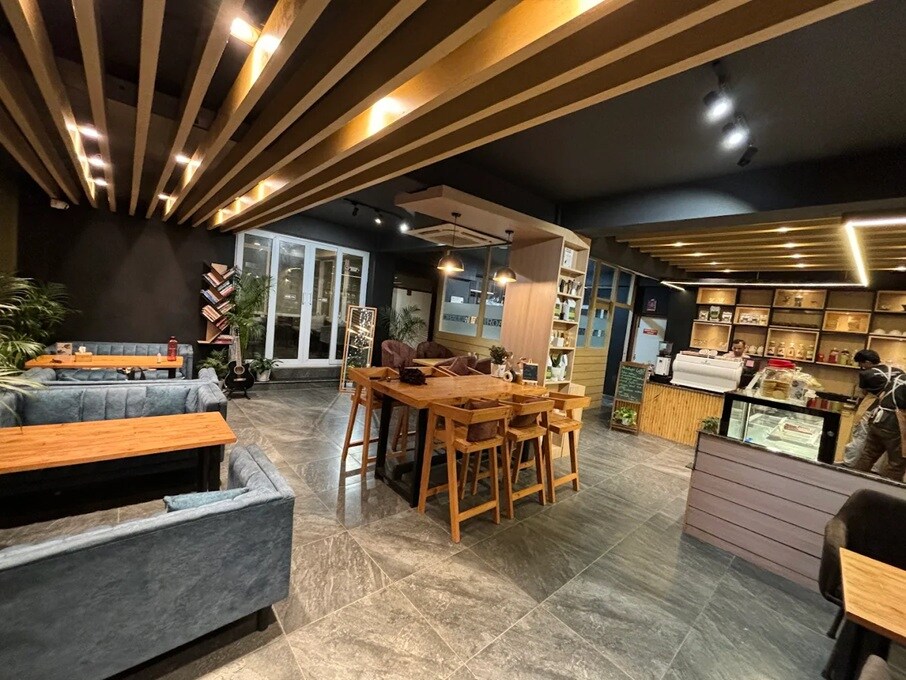 The interior of a coffee shop 