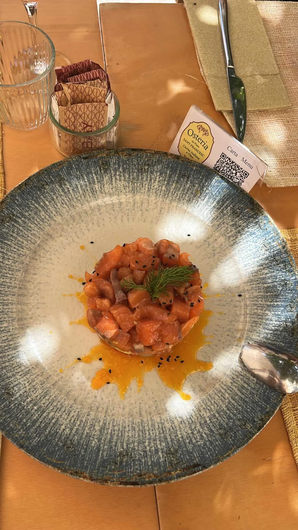 Salmon tartar from Osteria de Plaça Sant Francesc in Palma