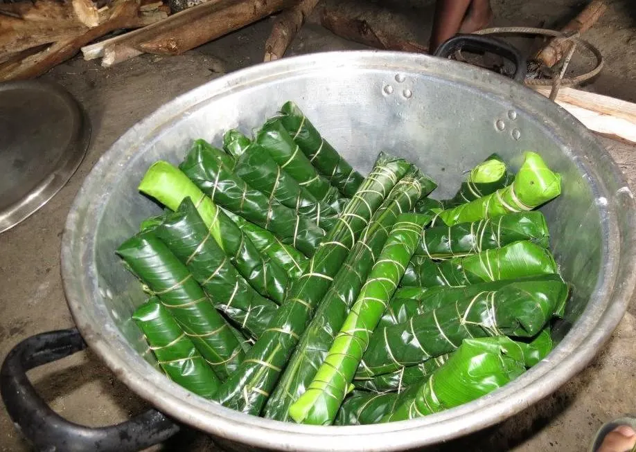 Ready rolls of fermented yuca in a bowl