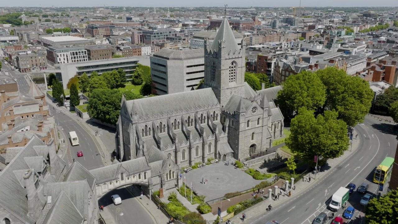 christ church cathedral connected by bridge to christ church college in dublin