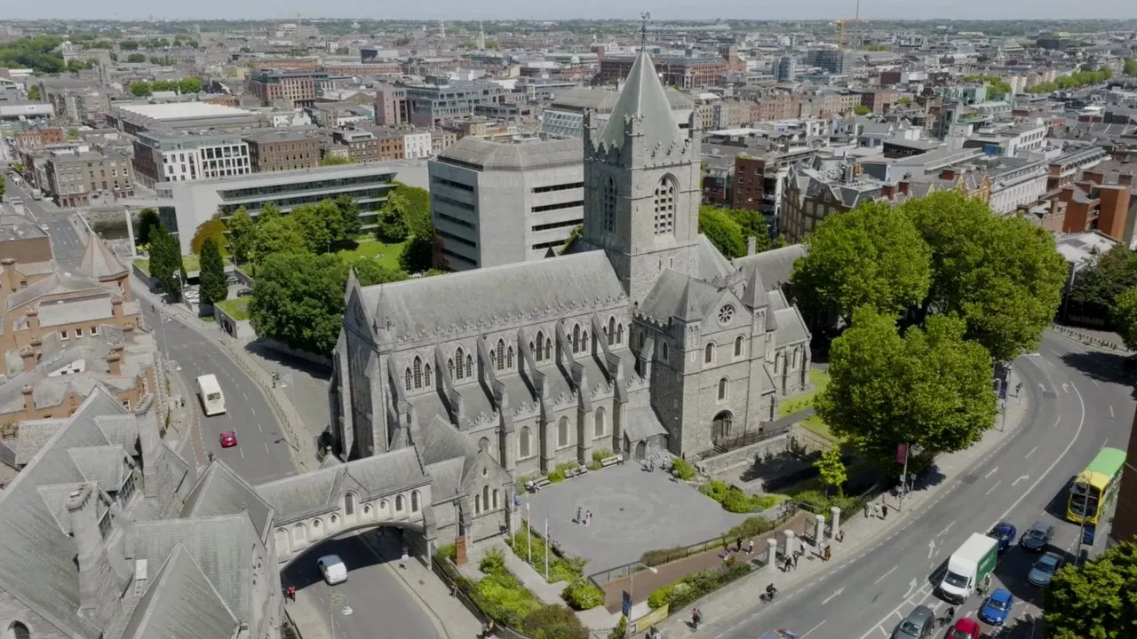 christ church cathedral connected by bridge to christ church college in dublin