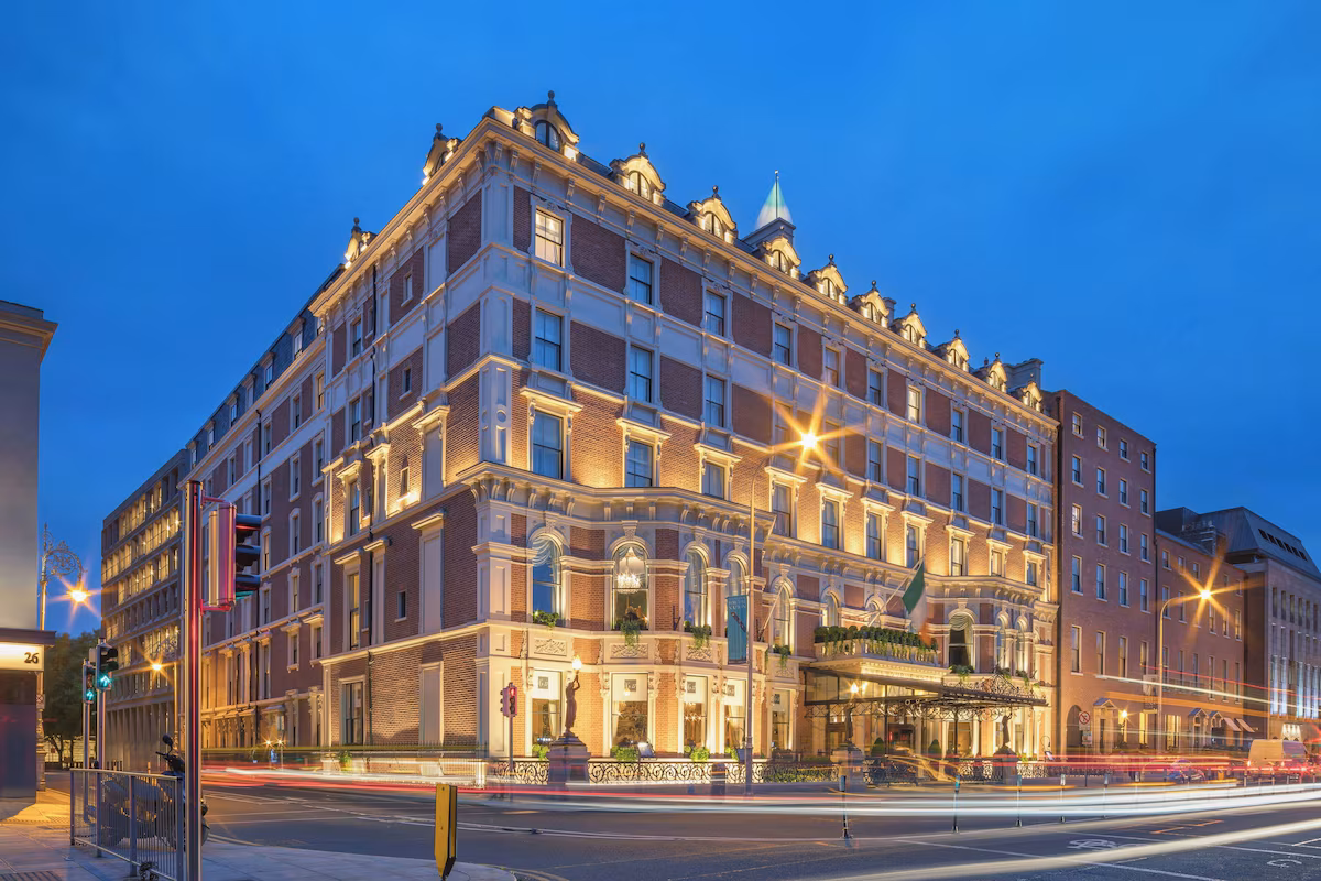 the facade of the shelbourne hotel in dublin ireland built in 1824