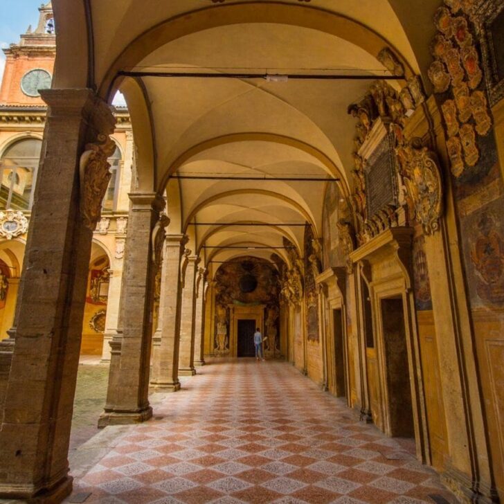 the archiginnasio is a library in bologna italy which was built as part the university of bologna