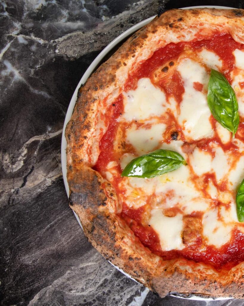 The classic Neapolitan: mozarella, tomato, basil