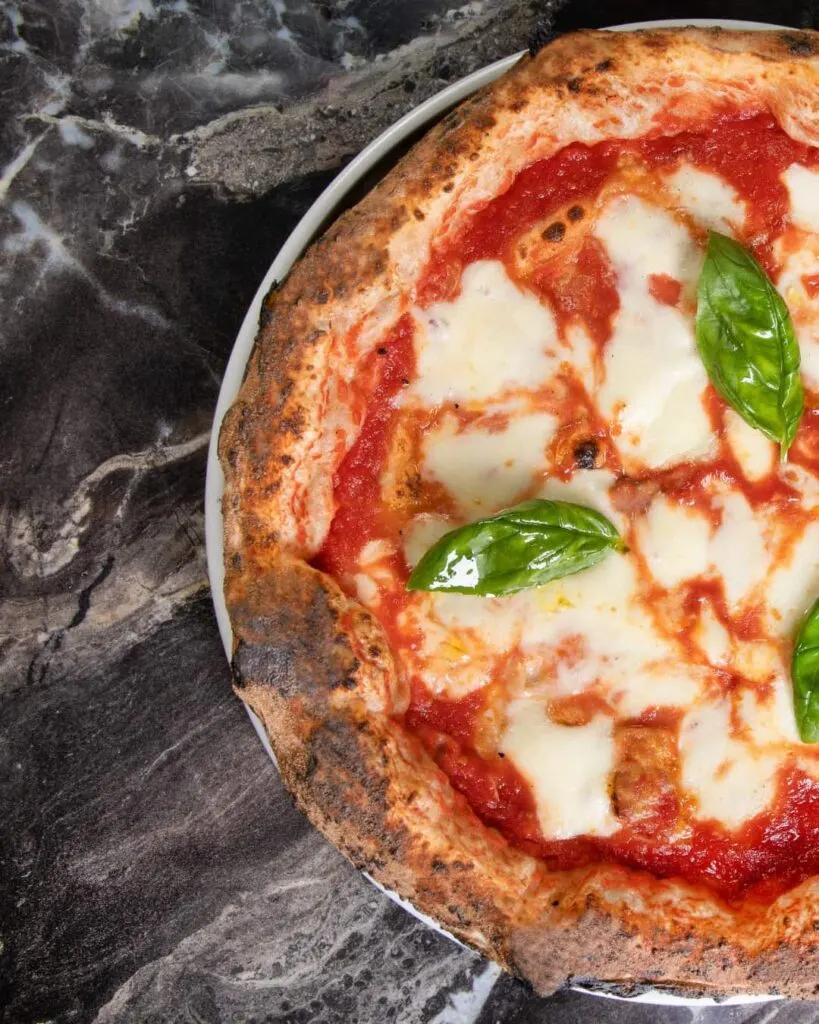 The classic Neapolitan: mozarella, tomato, basil