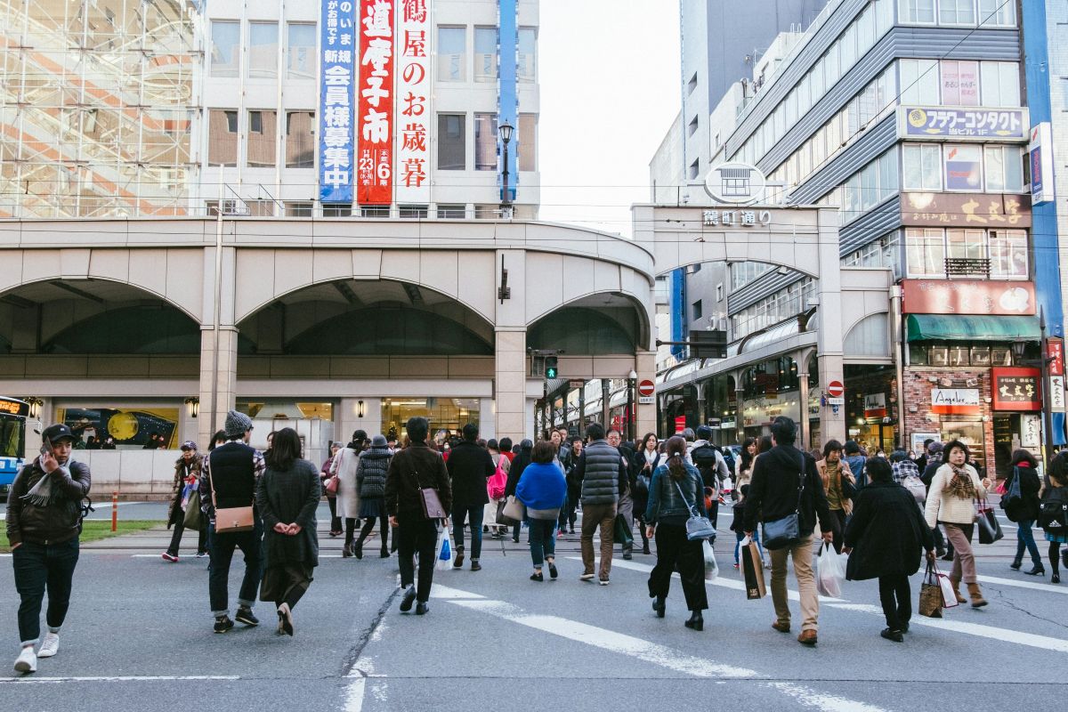 Pedestrian crossing in Kumamoto, Japan