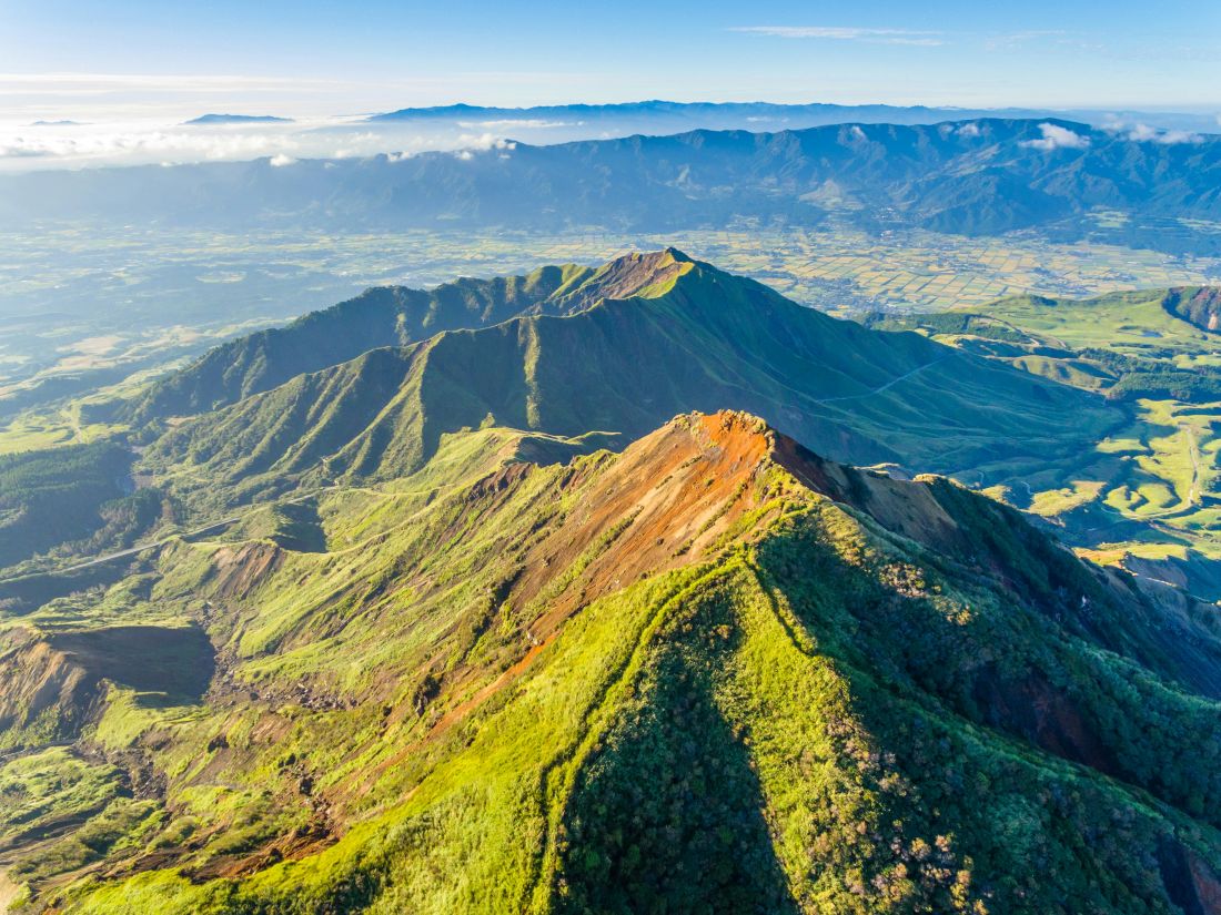 Mountain ridge near Mt Aso, Kyushu, Japan