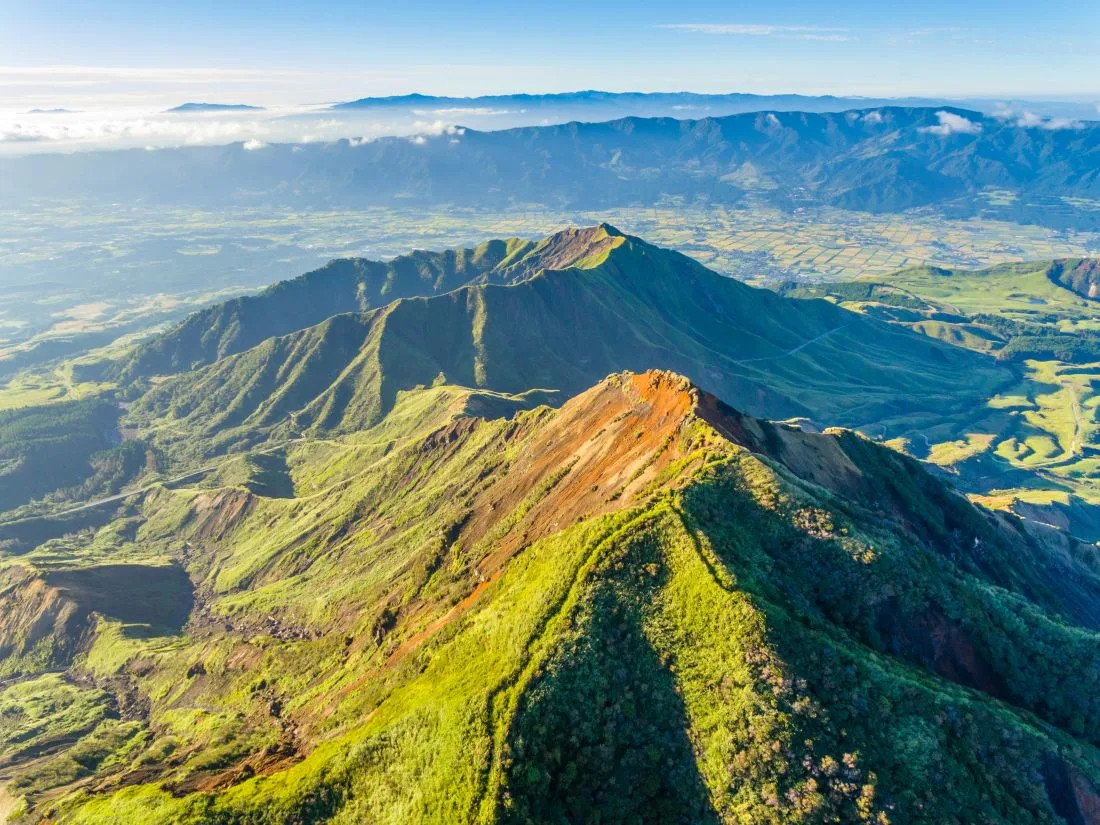 Mountain ridge near Mt Aso, Kyushu, Japan