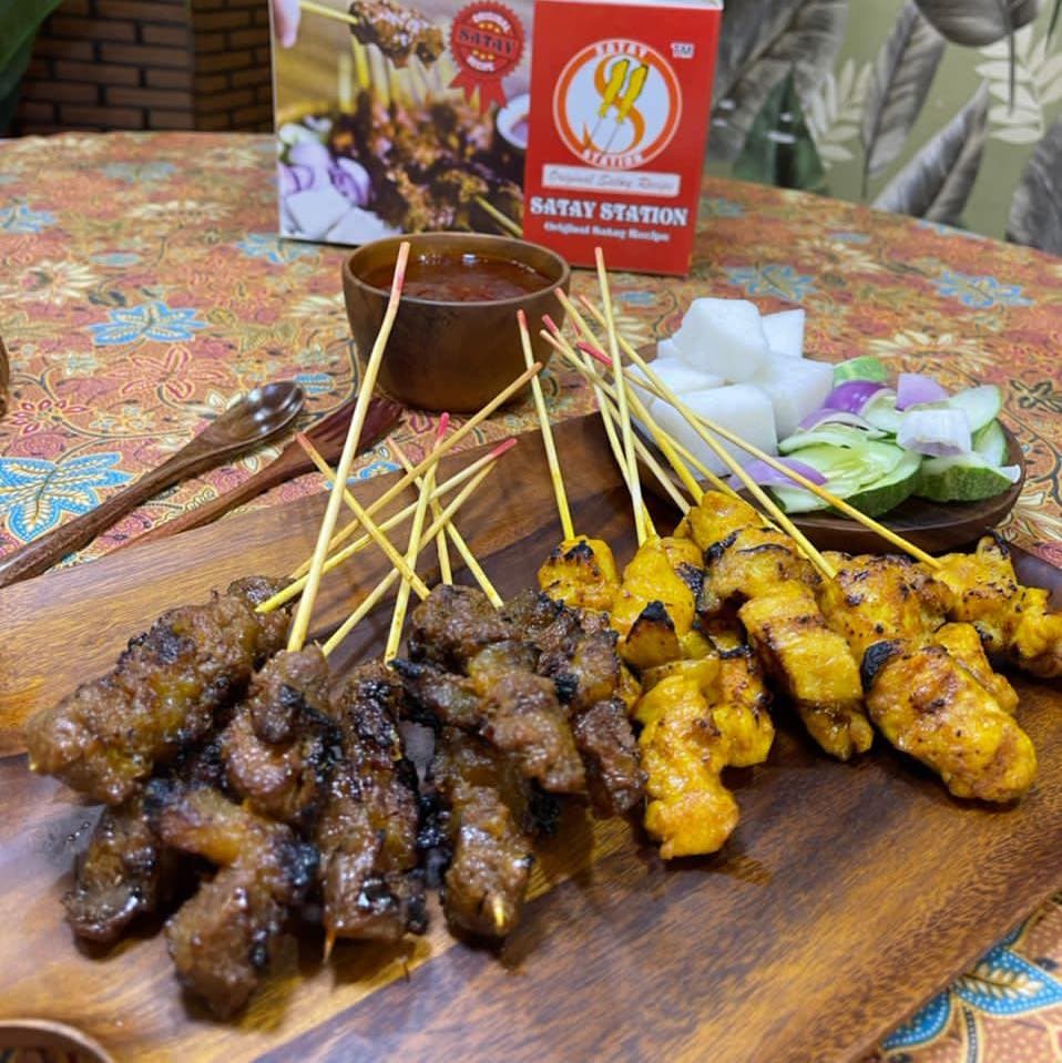 Pork and chicken satay