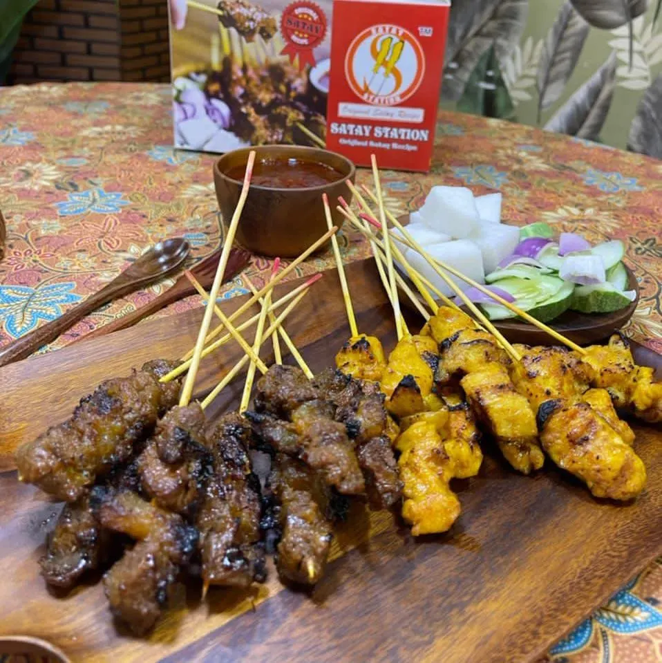 Pork and chicken satay