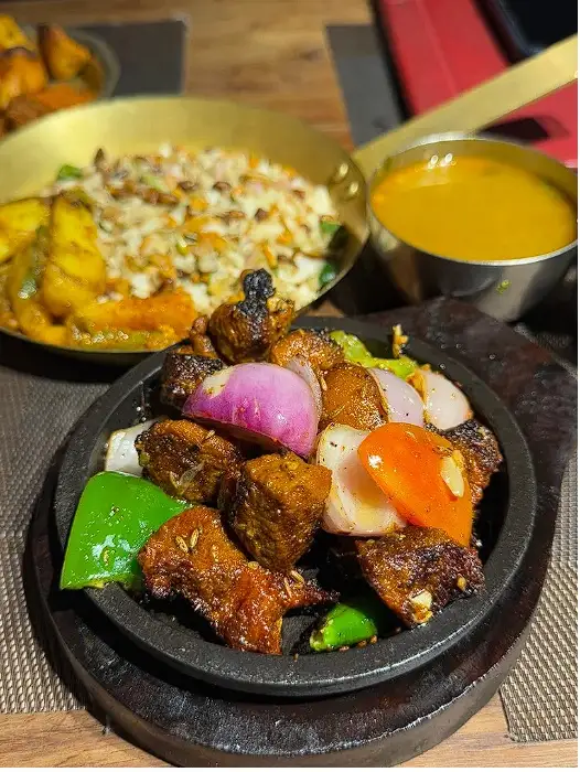Plate of Nepali grilled meats