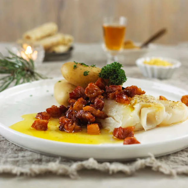 lutefisk is dried white fish served as a popular norwegian food dish