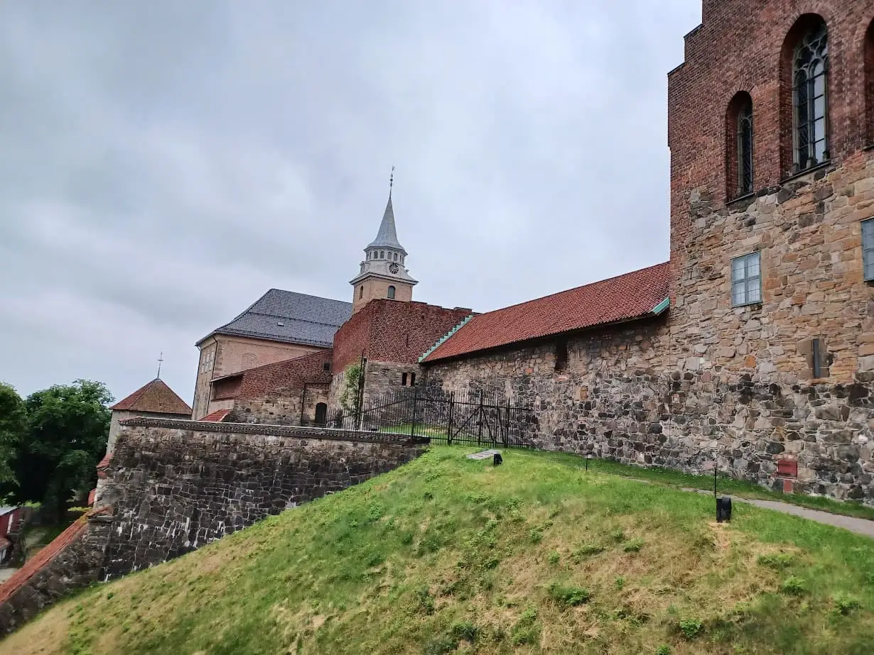 a fortified wall at akershus fortress in oslo norway