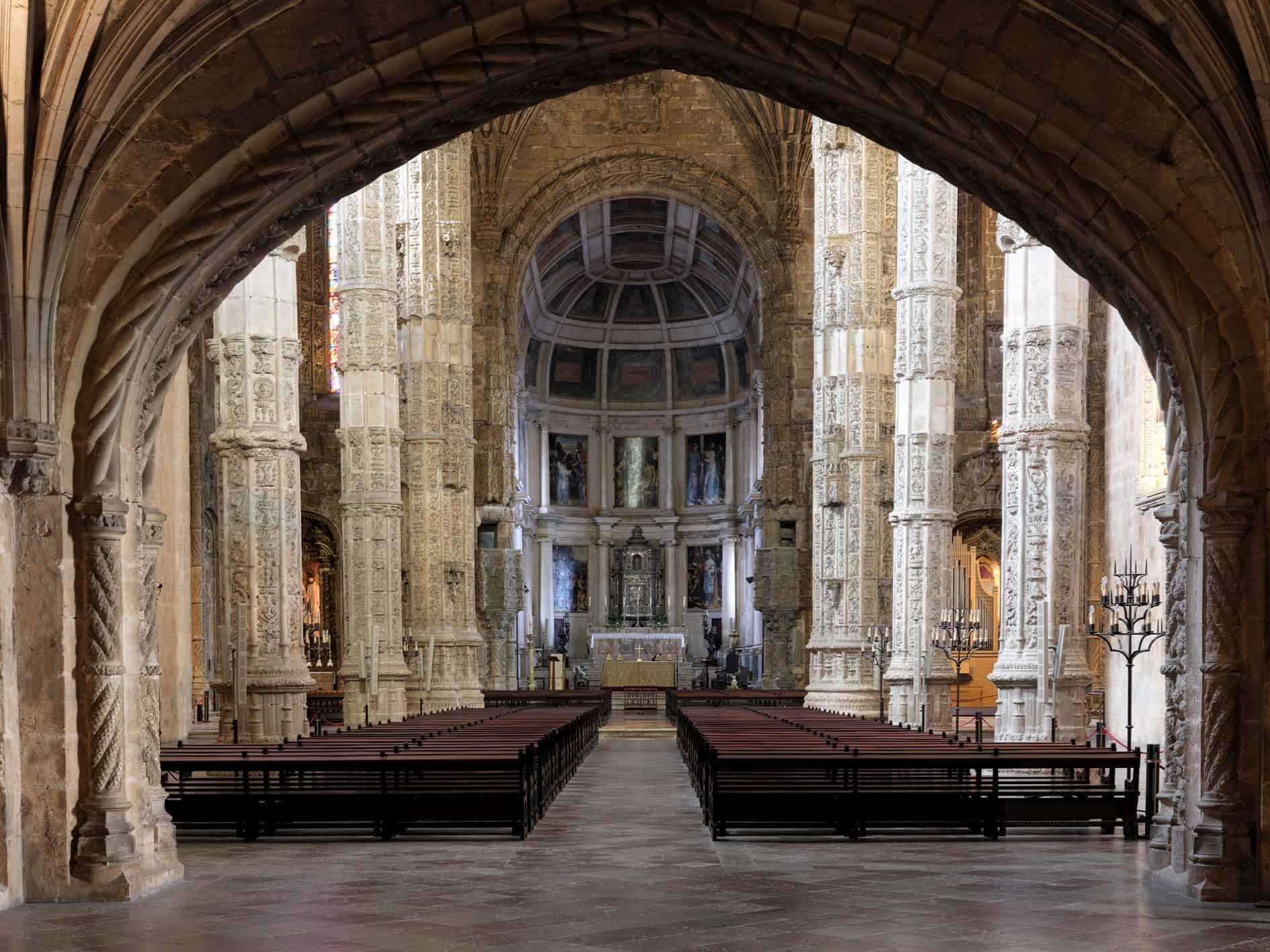 Interiors of the famous Jerónimos Monastery