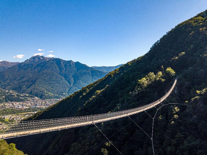 the tibetan bridge is a rope bridge across a valley near lugano switzerland