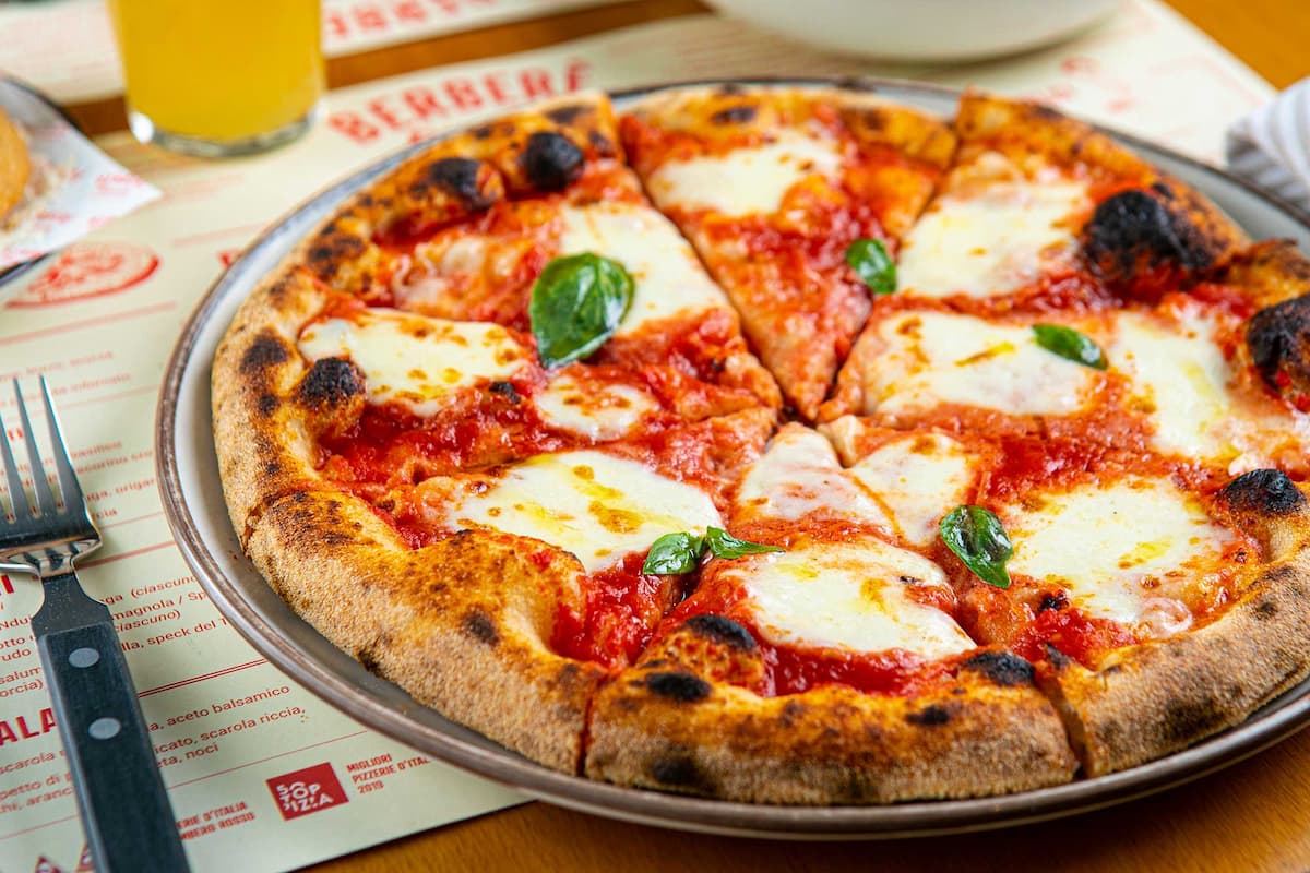 a neapolitan margherita pizza from berbere an italian pizzeria with locations in italy and london