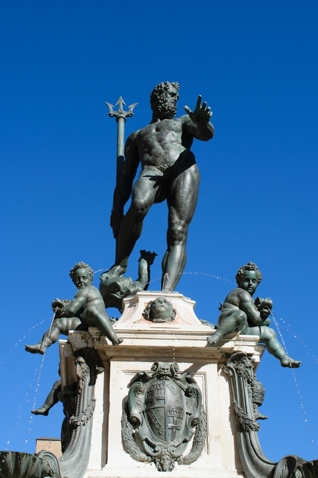 the fountain of neptune in piazza maggiore bologna italy
