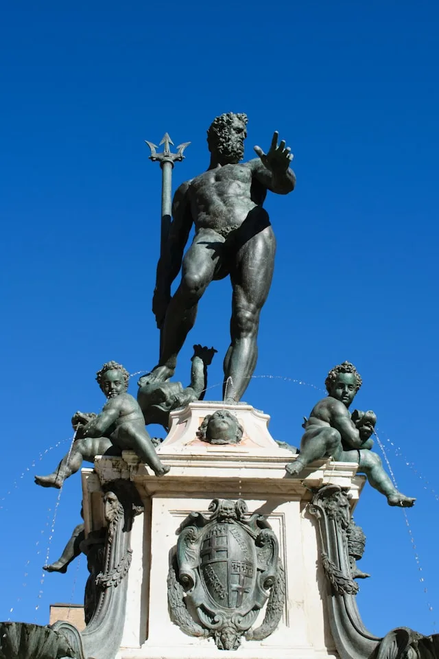 the fountain of neptune in piazza maggiore bologna italy
